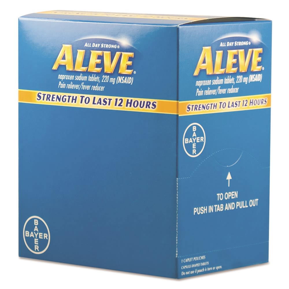 Aleve® Pain Reliever Caplets, 50 Packs/Box
